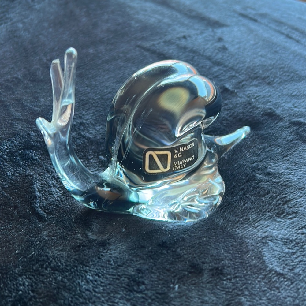 Murano Italy vintage glass snail